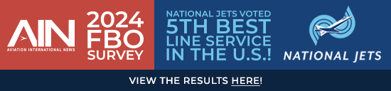 AIN - Aviation International News - 2024 FBO Survey - National Jets Voted 5th Best Line Service in the U.S.! View the Results Here!